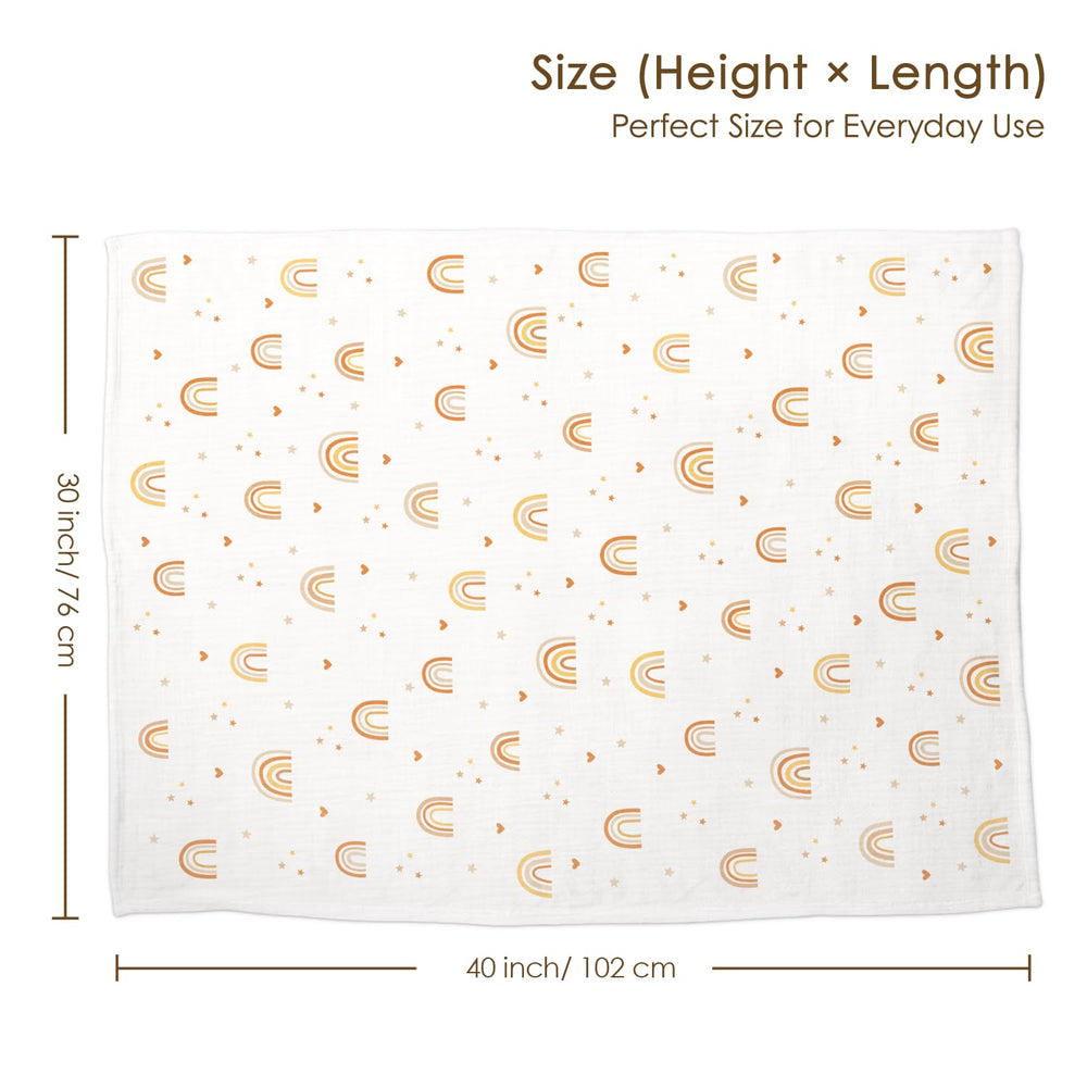 SANDJEST Rainbow Baby Blanket dotted fleece back texture for cuddly moments