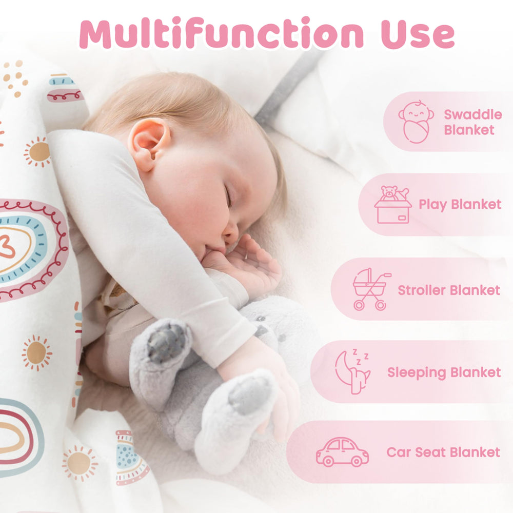 SANDJEST Rainbow Kid Blanket bright colors enhance bedtime routines.