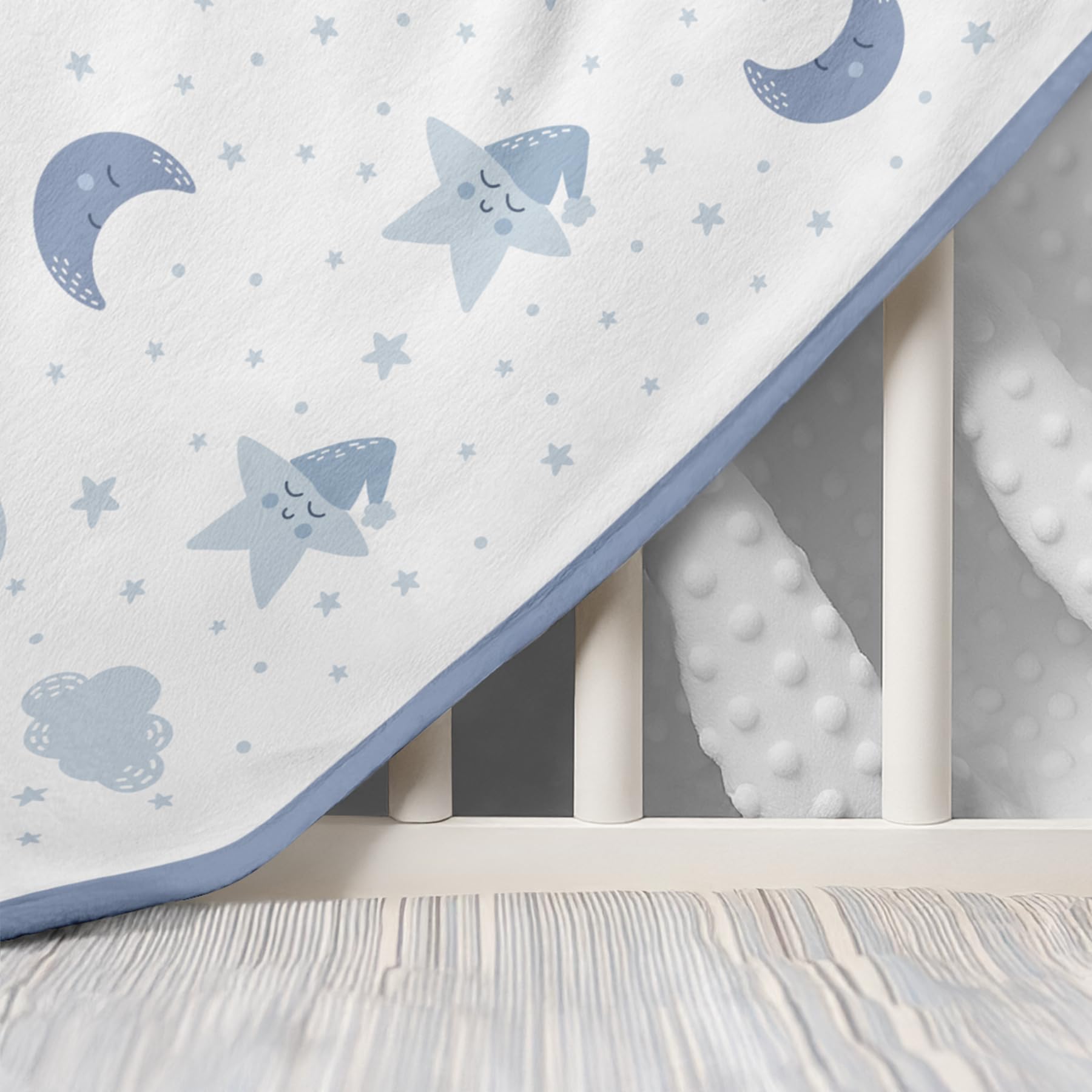 sandjest star baby blanket soft-plush surface feels comforting against skin.