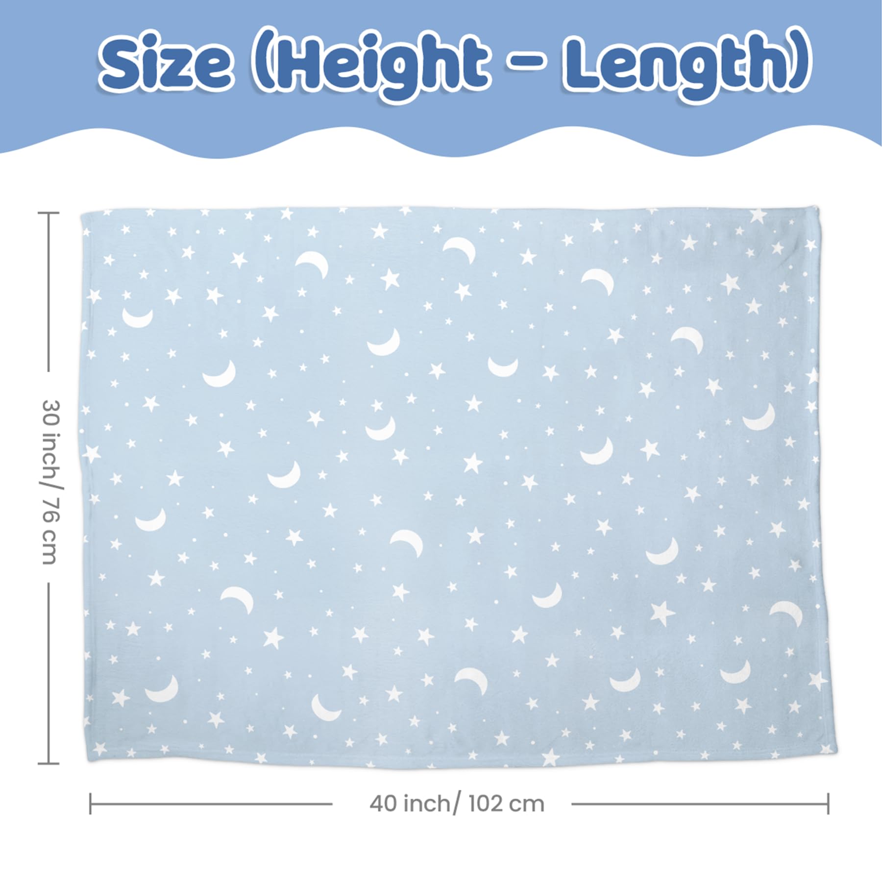 SANDJEST Star Baby Blanket travel-ready for car trips and outings with baby.