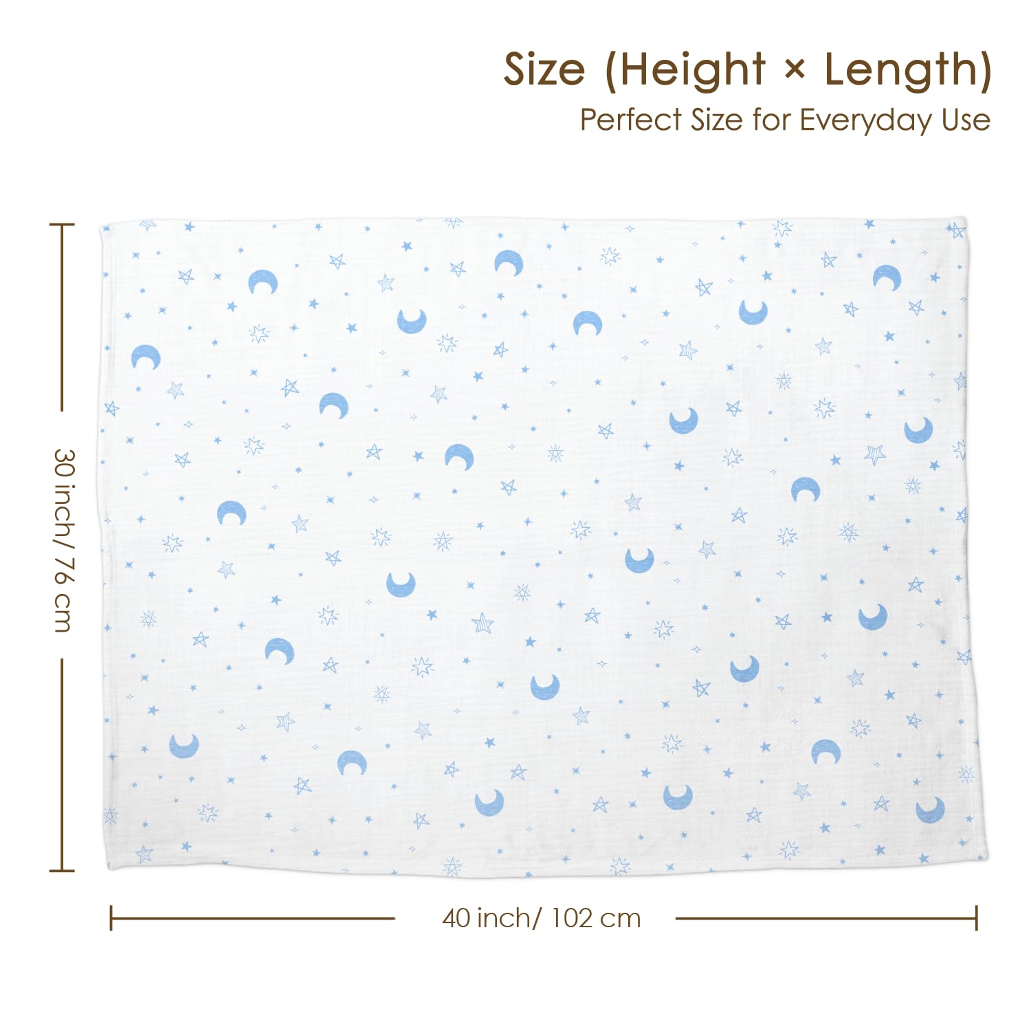 Sandjest Star Moon blanket on stroller for on-the-go comfort