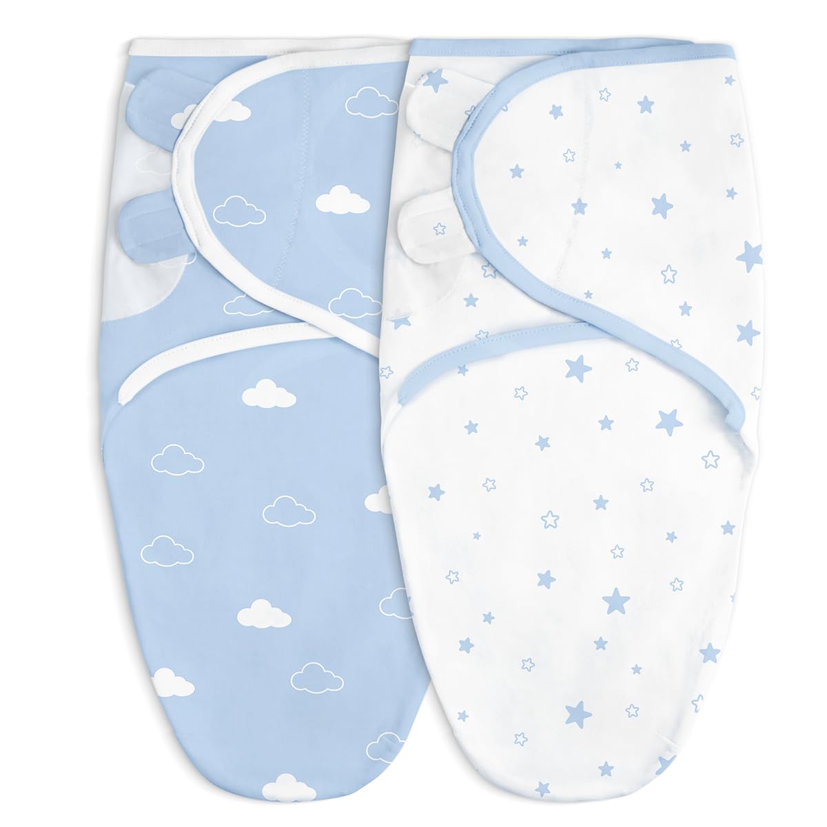 SANDJEST swaddle star cloud front view—cozy wearable blanket for newborn sleep