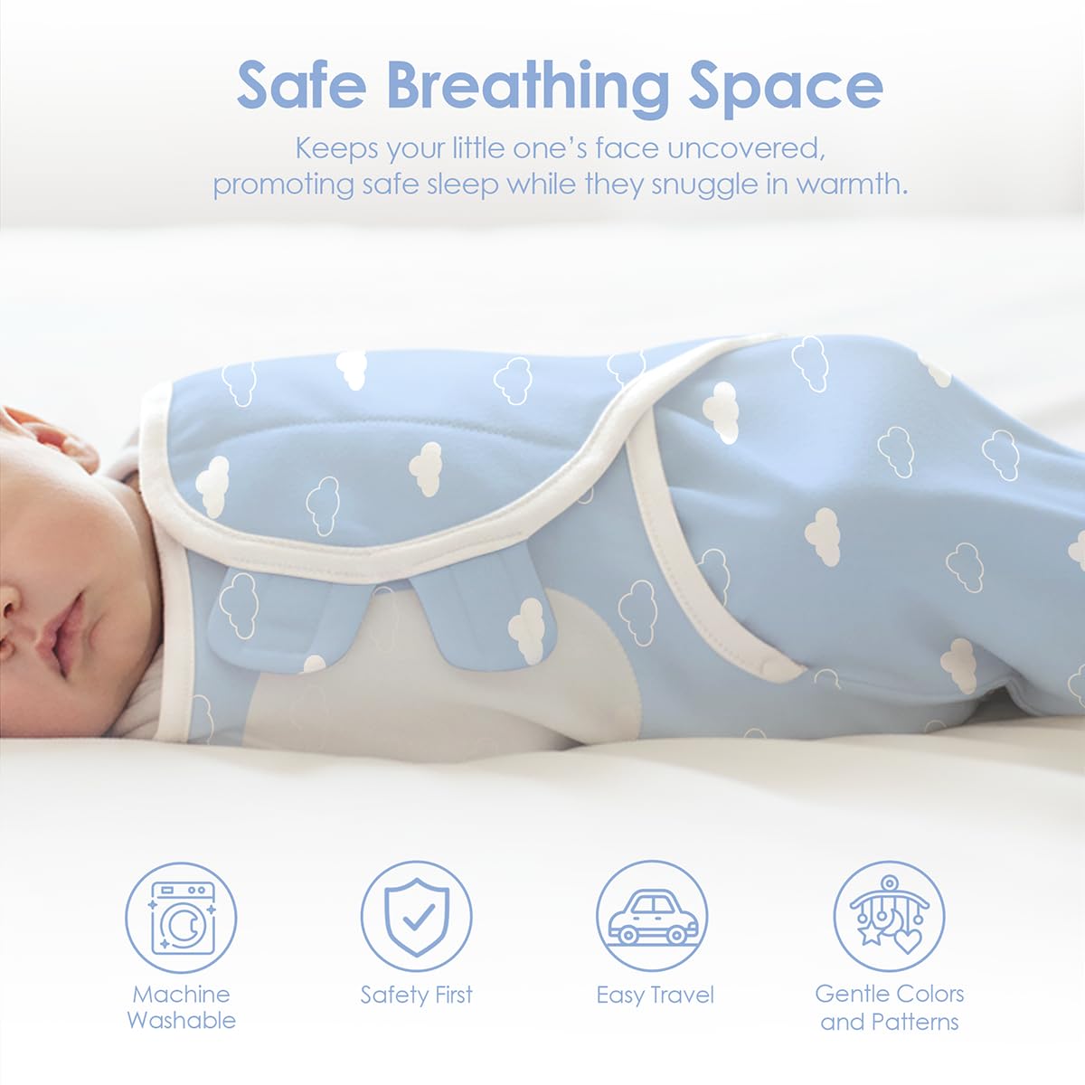 SANDJEST swaddle star cloud pack-2 box—gift-ready packaging