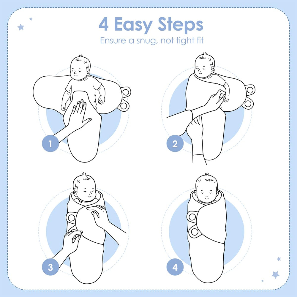 SANDJEST swaddle star cloud soft cotton fabric detail—skin-friendly comfort