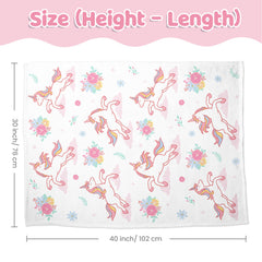 SANDJEST Unicorn Kid Blanket dotted-back highlights 3D texture for cozy touch