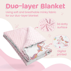 SANDJEST Unicorn Kid Blanket folded demonstrates compact storage and gifting appeal