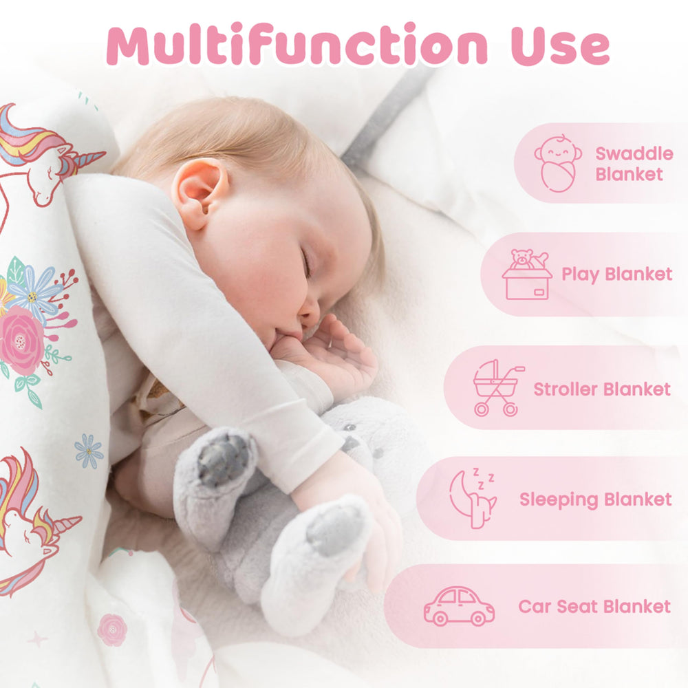 SANDJEST Unicorn Kid Blanket travel bag image shows on-the-go comfort