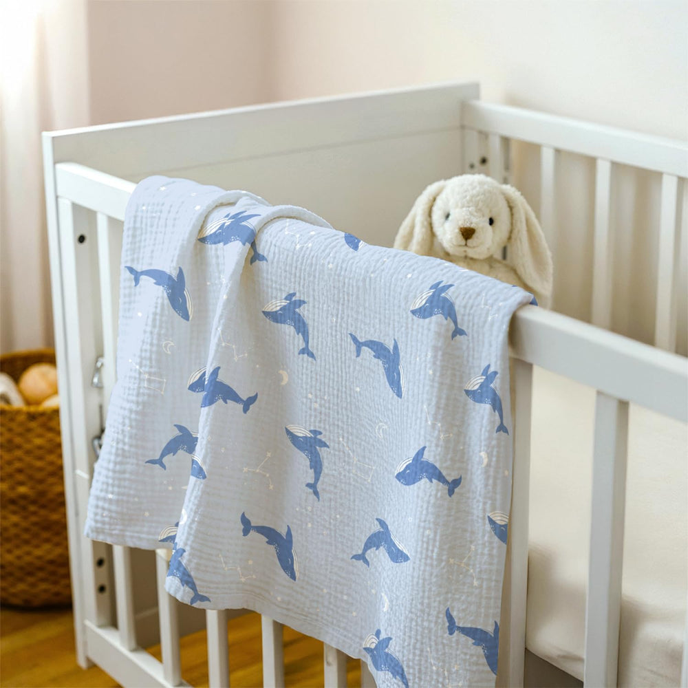 SANDJEST Whale Blanket nursing cover function for quick feeds