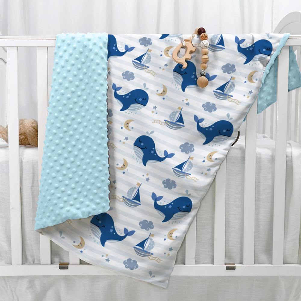 SANDJEST Whale Kid Blanket lightweight design suitable for travel and daily use.