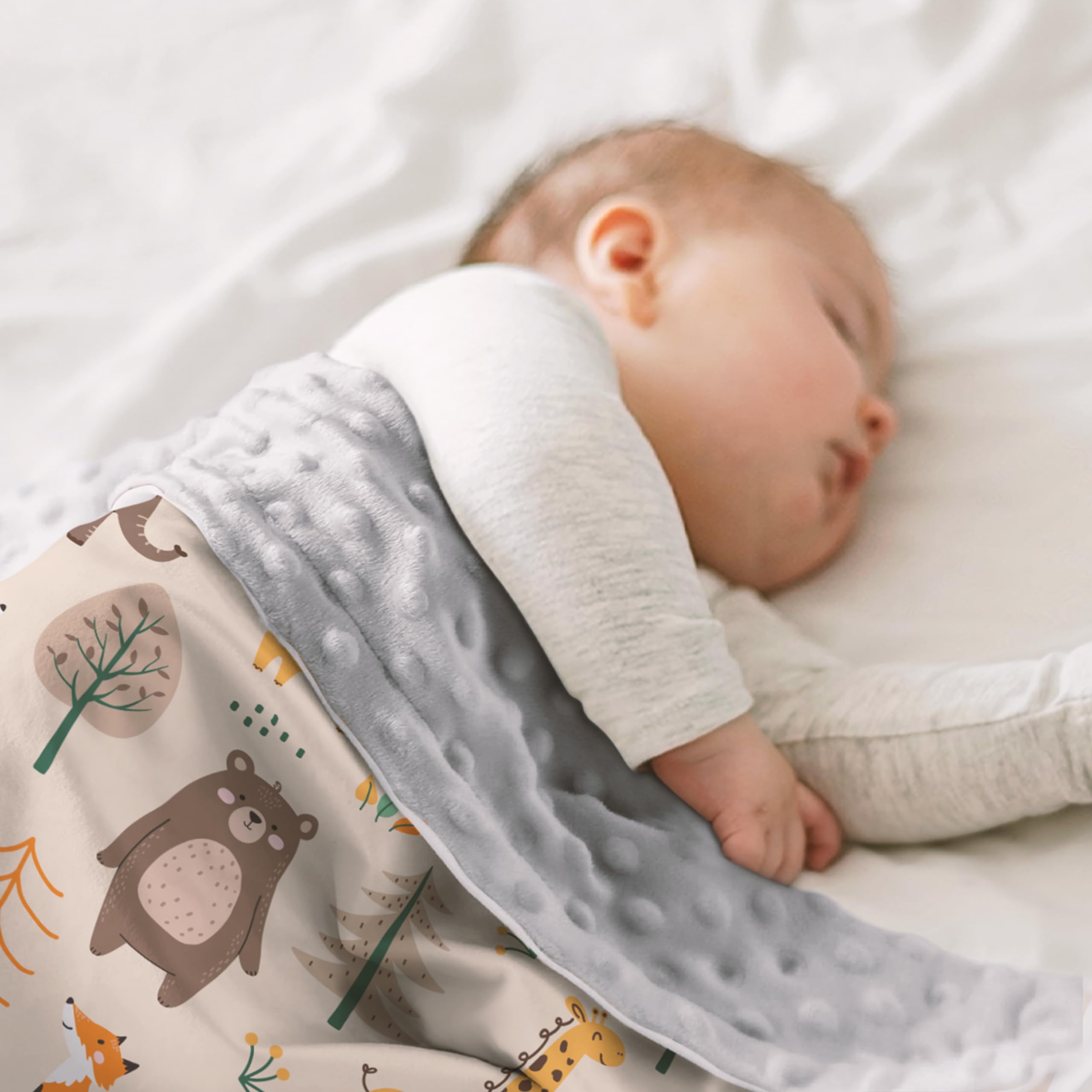 SANDJEST Woodland Animal Blanket easy care with gentle washing