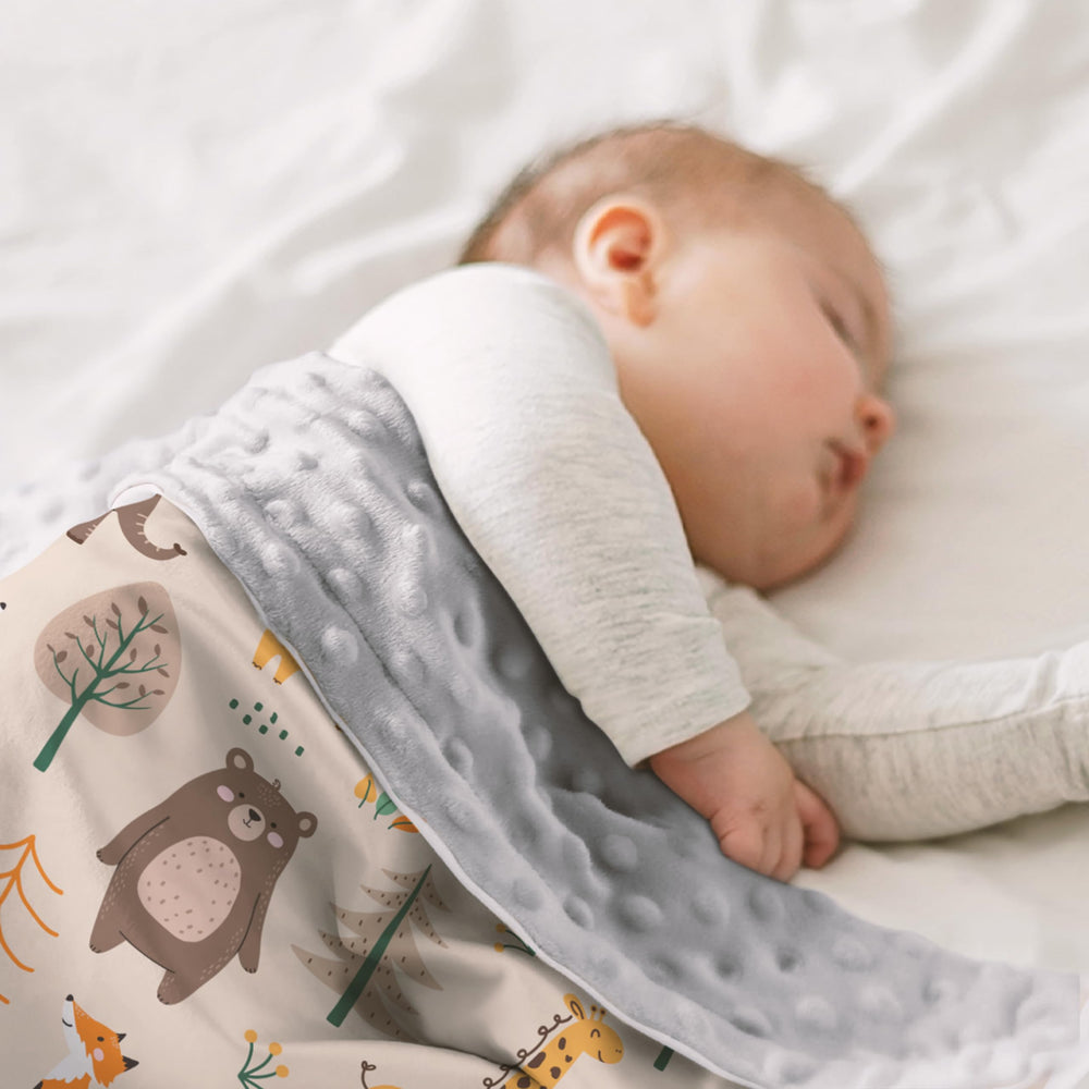 SANDJEST Woodland Animal Blanket easy care with gentle washing