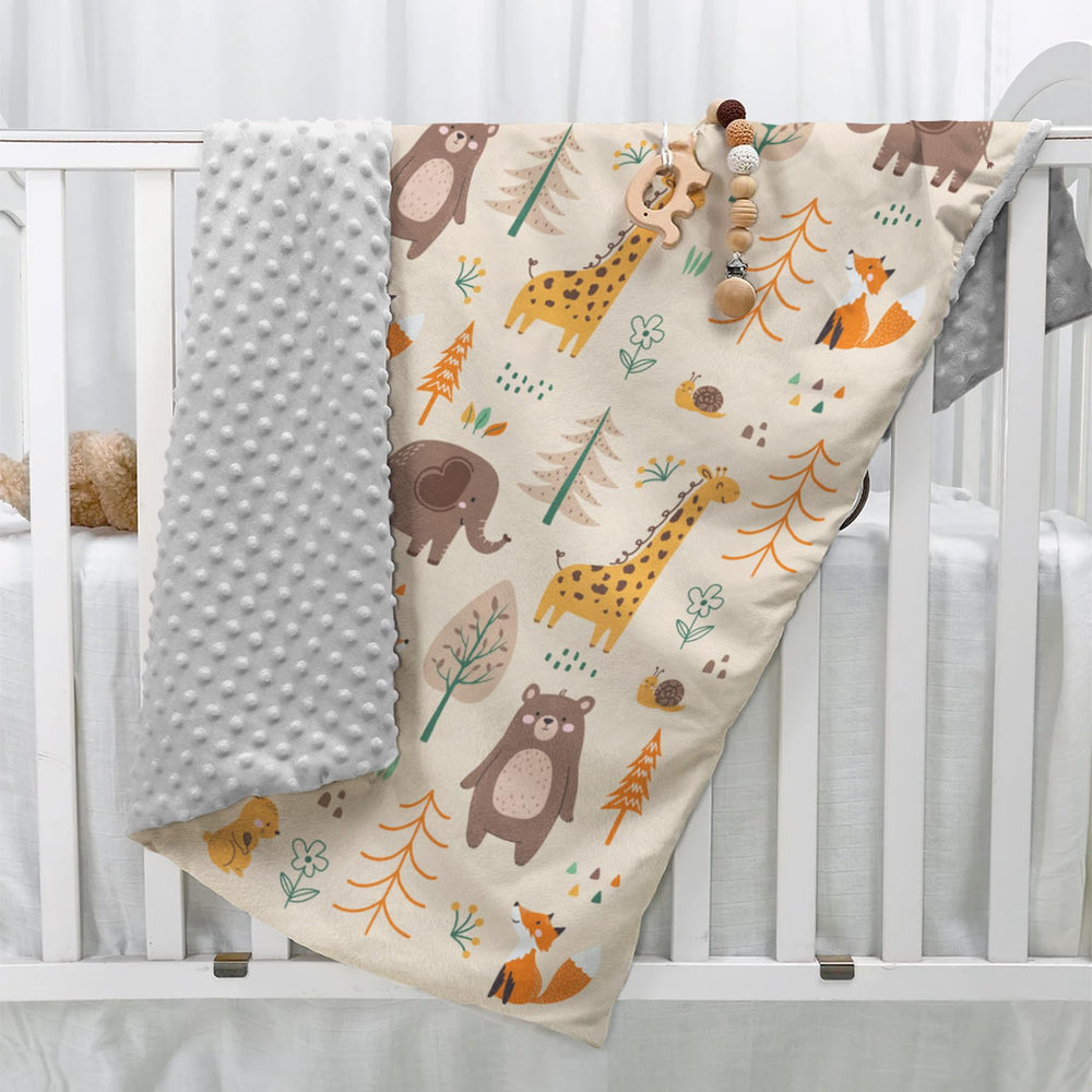 SANDJEST Woodland Animal Blanket nursery decor-friendly design for beds