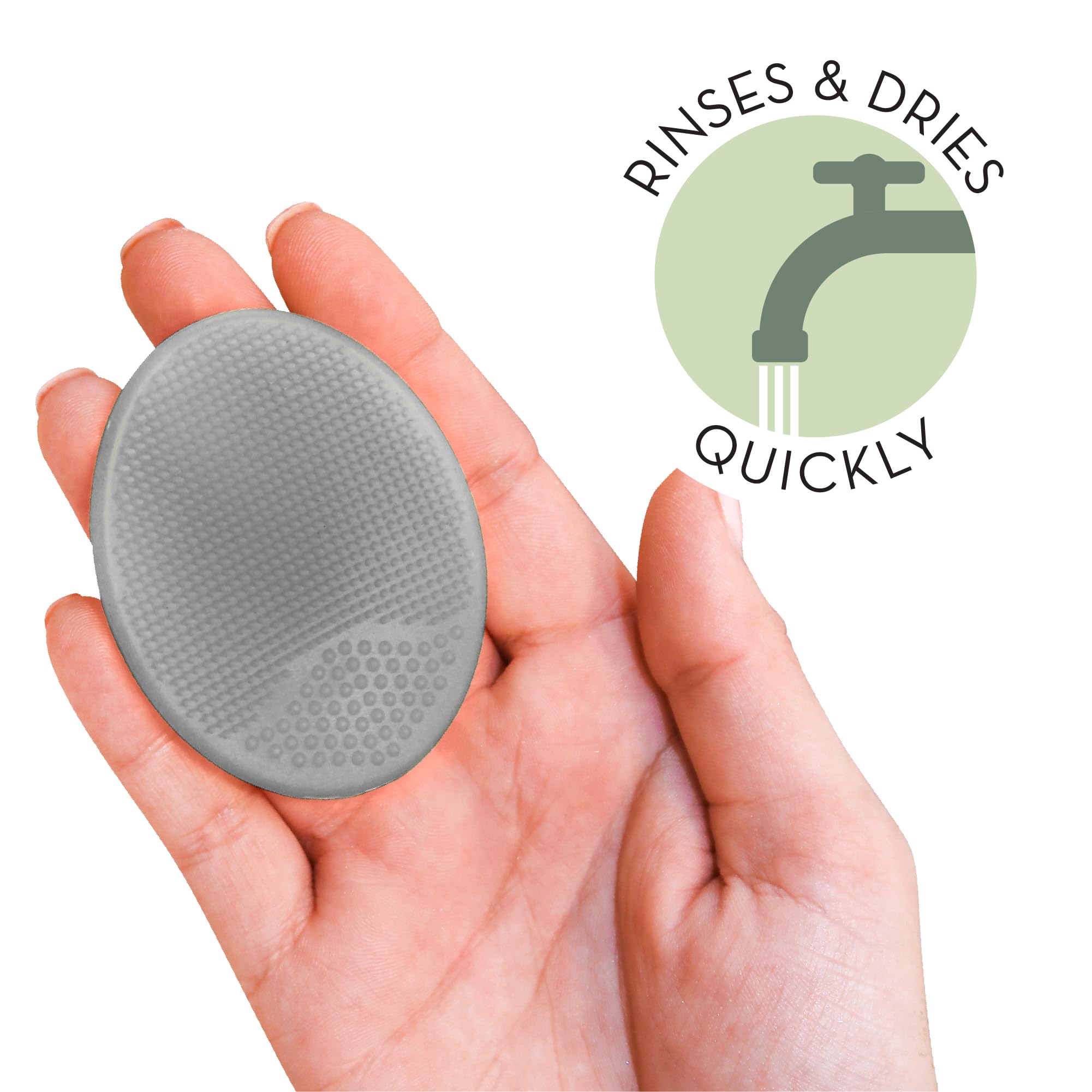 S&T INC silicone scrubber close-up showing soft bristles for soothing infant massages