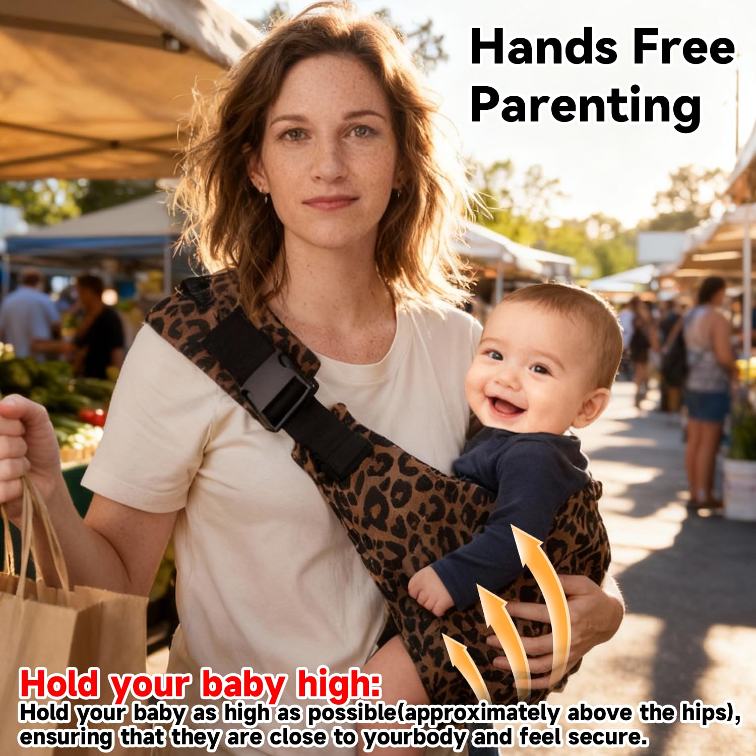 Sanilinwild Leopard Sling travel-compact design suits on-the-go families.