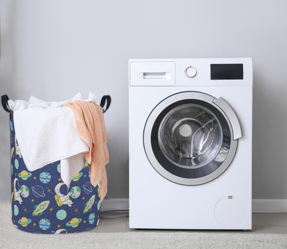 Sanjiaofen astronaut kids laundry hamper in playroom doubles as toy organizer