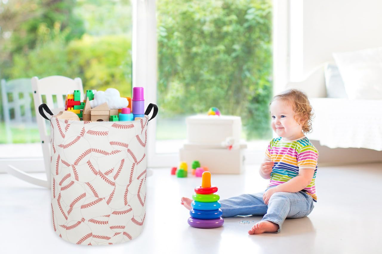 Sanjiaofen baseball laundry hamper in-room example highlights versatile kids' toy storage.