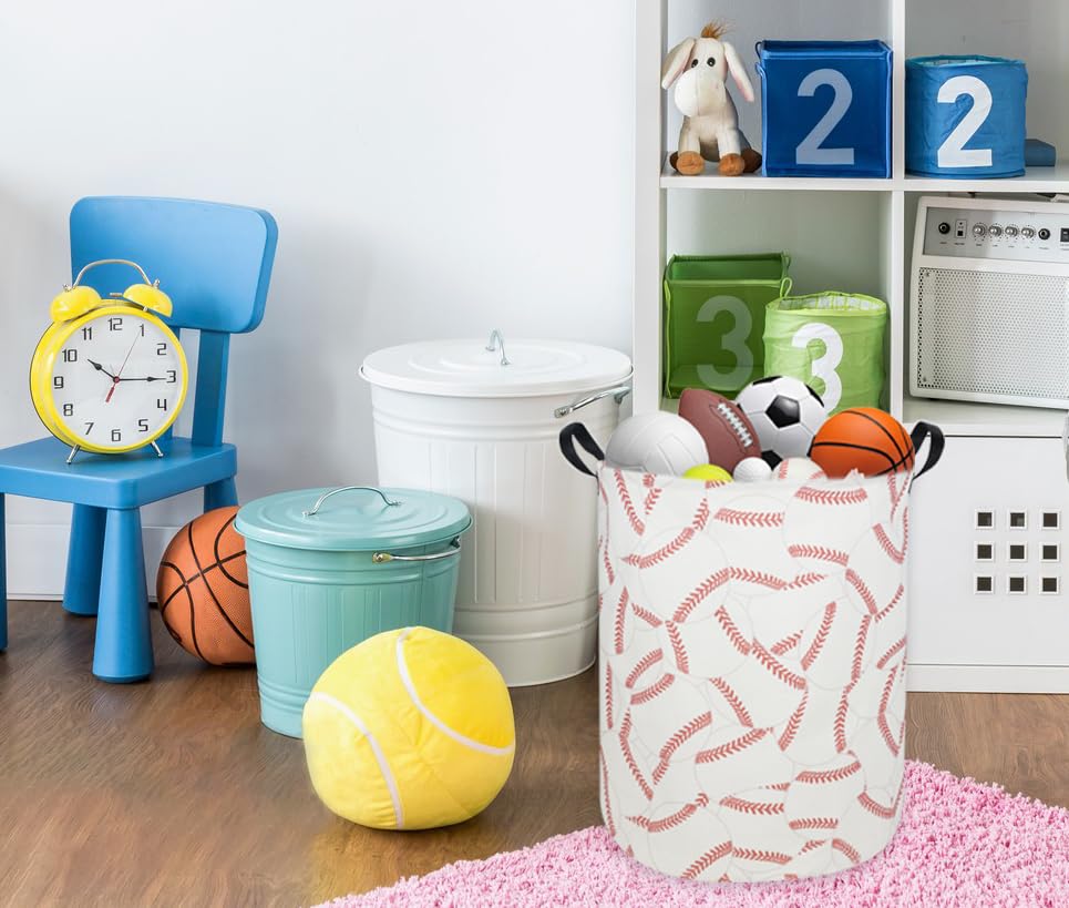 Sanjiaofen baseball laundry hamper open top promotes quick sorting of dirty clothes.