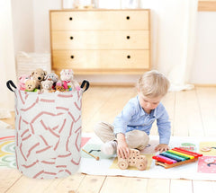 Sanjiaofen baseball hamper side view shows collapsible design ideal for space-saving closets.