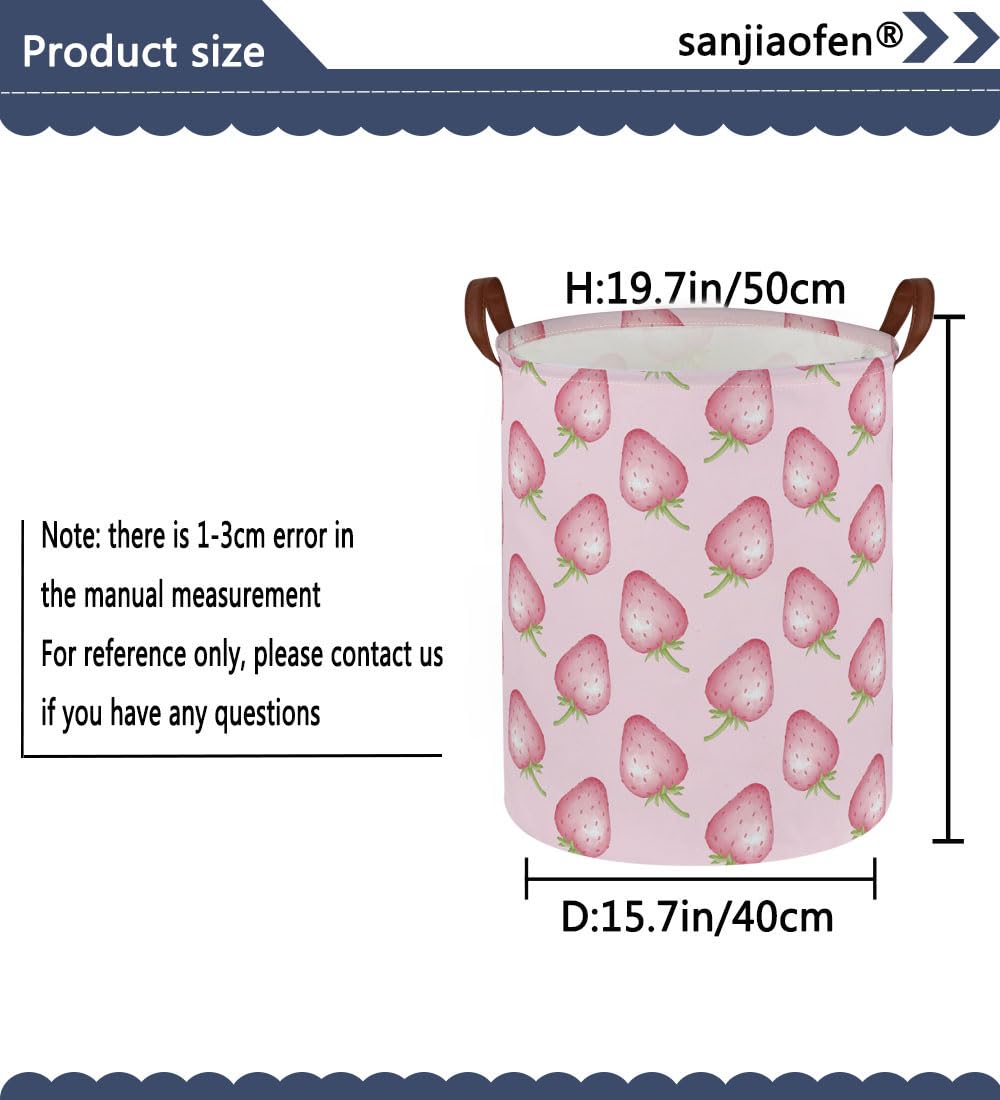 Sanjiaofen collapsible pink laundry basket saves space in closets and laundry rooms
