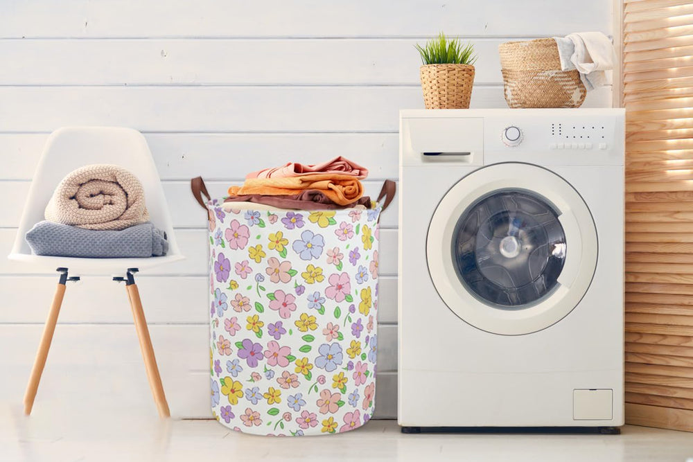 Sanjiaofen flower laundry hamper with two handles makes toy organization effortless.