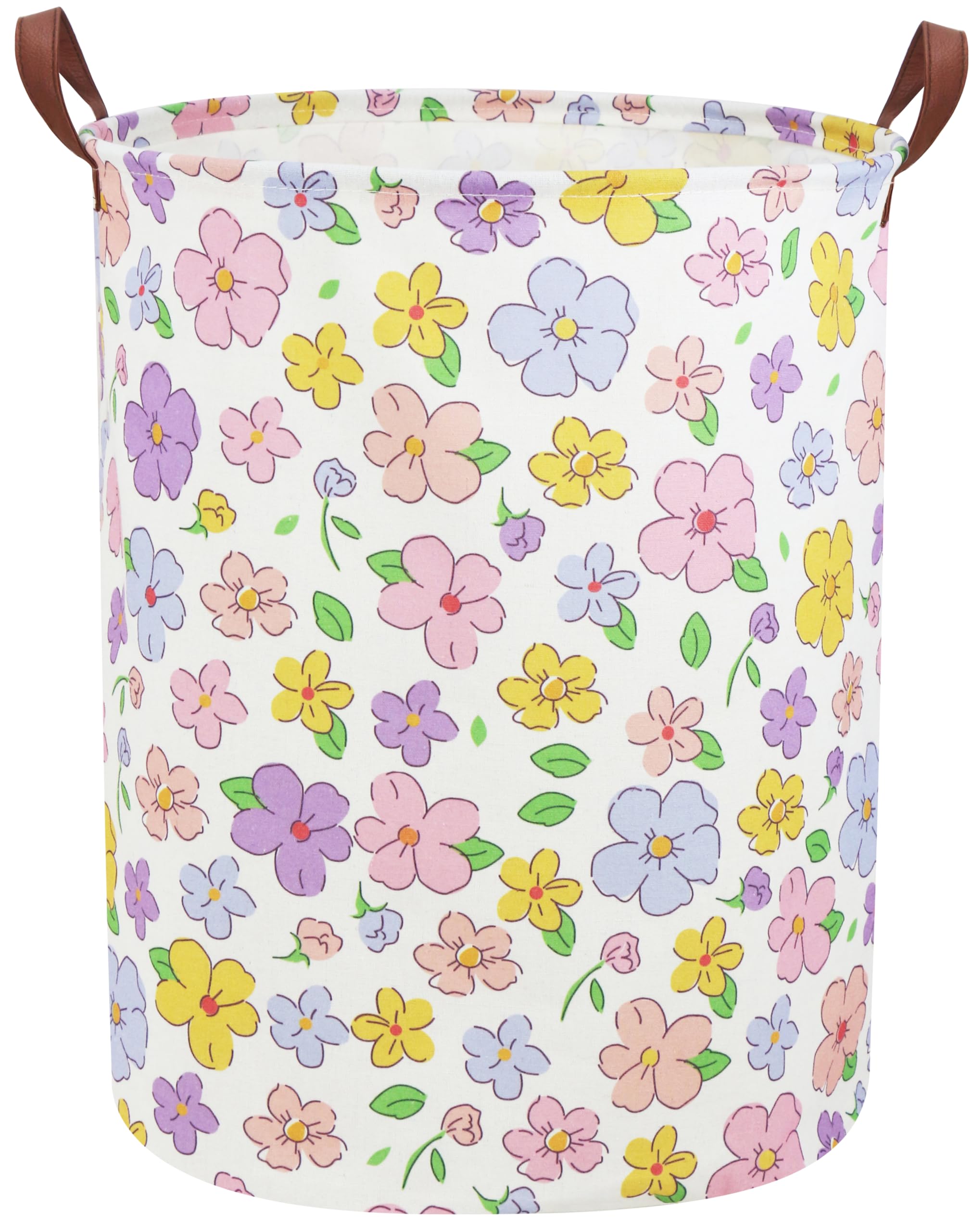 Sanjiaofen flower laundry hamper open shows large capacity for family laundry storage.