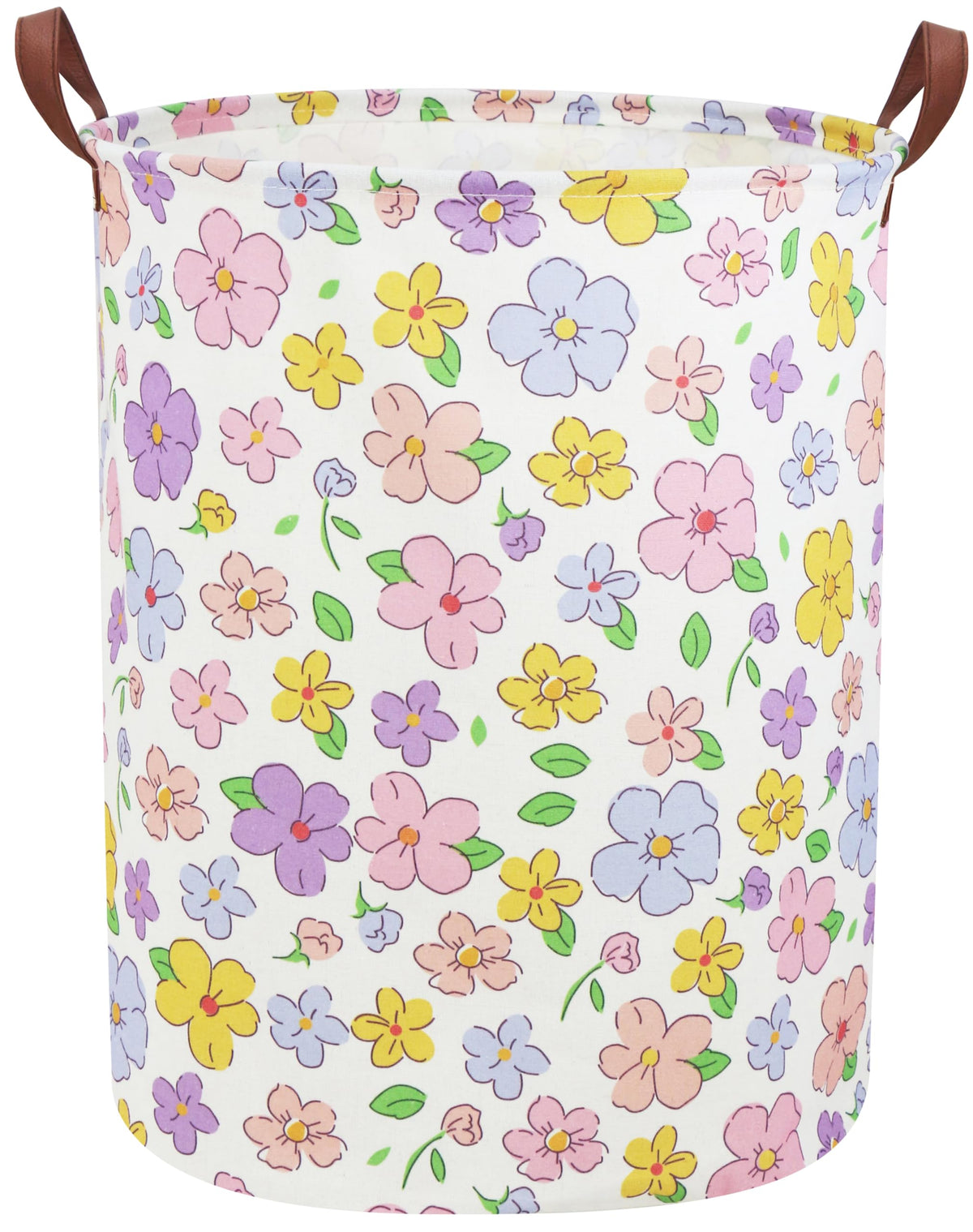 Sanjiaofen flower laundry hamper open shows large capacity for family laundry storage.