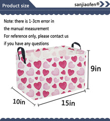 Sanjiaofen heart basket closeup showing durable leather handles for easy moving.