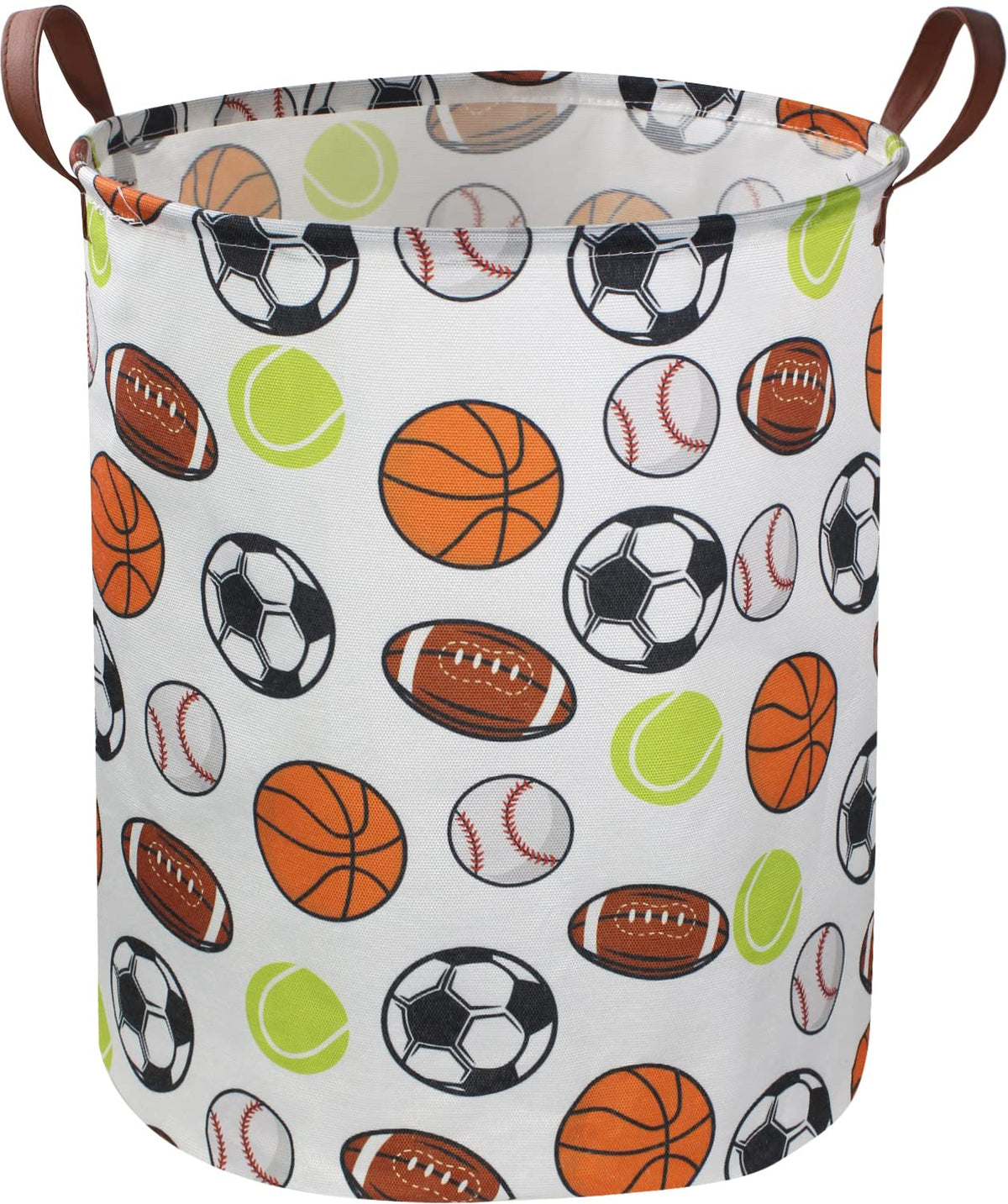 Sanjiaofen kids laundry basket ball front view shows large capacity for clutter-free rooms.