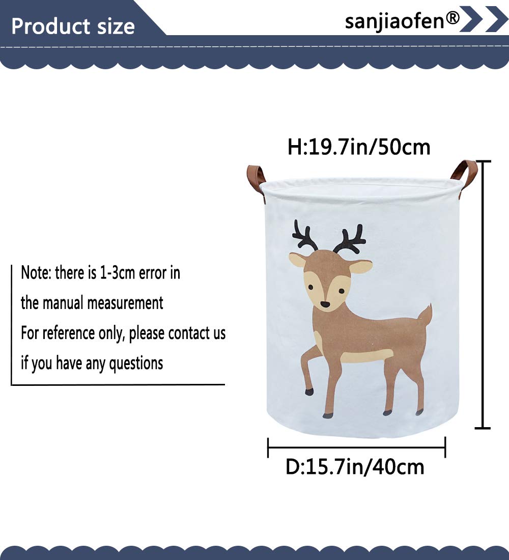 Sanjiaofen kids laundry basket deer folded is ready for compact storage.