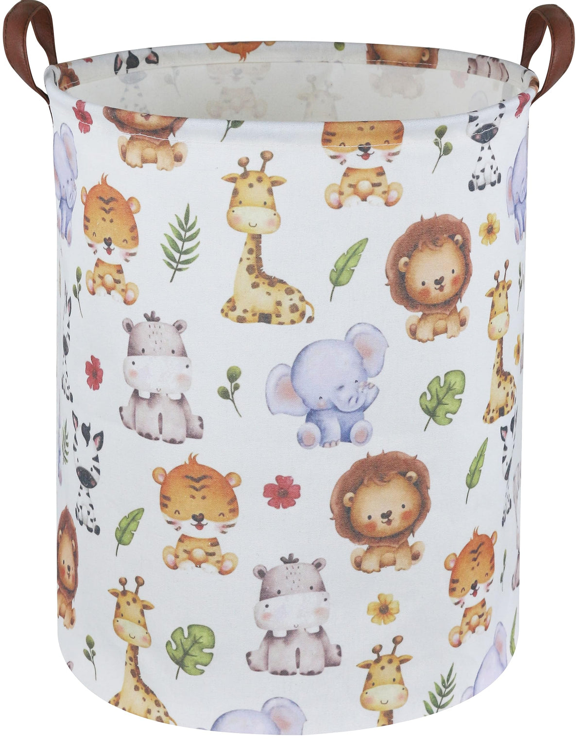 Sanjiaofen kids-laundry-hamper features cute-animal-pattern for organized playroom storage.