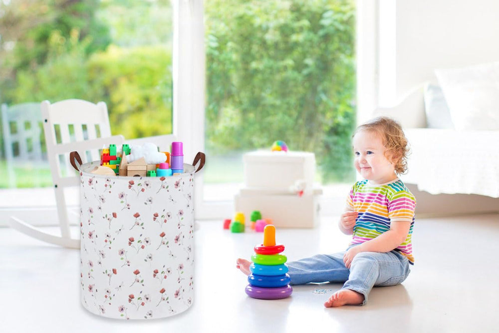 Sanjiaofen Kids Laundry Hamper in nursery setup stores toys and towels neatly
