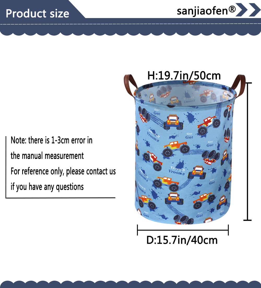 Sanjiaofen monster truck fabric closeup shows linen-cotton feel and durability