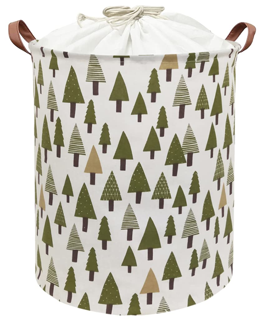 Sanjiaofen nursery laundry basket with tree pattern offers stylish storage for clutter and dirty clothes.