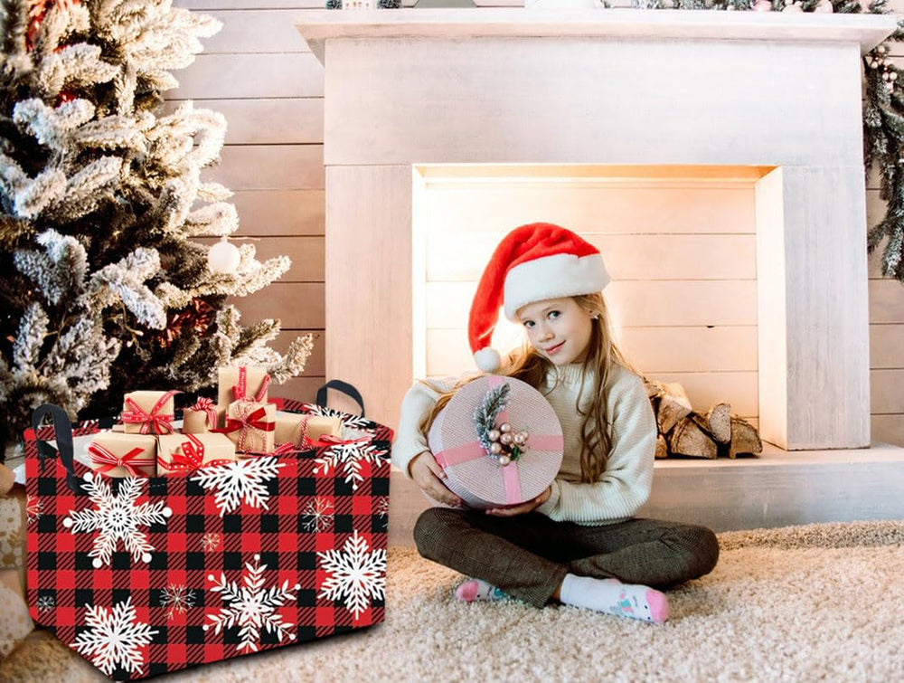 Sanjiaofen nursery setup with red snowflakes basket on shelf.