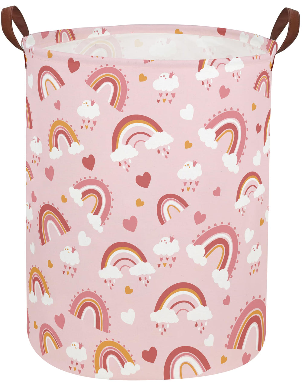 Sanjiaofen Pink Hamper front view shows roomy interior for family laundry