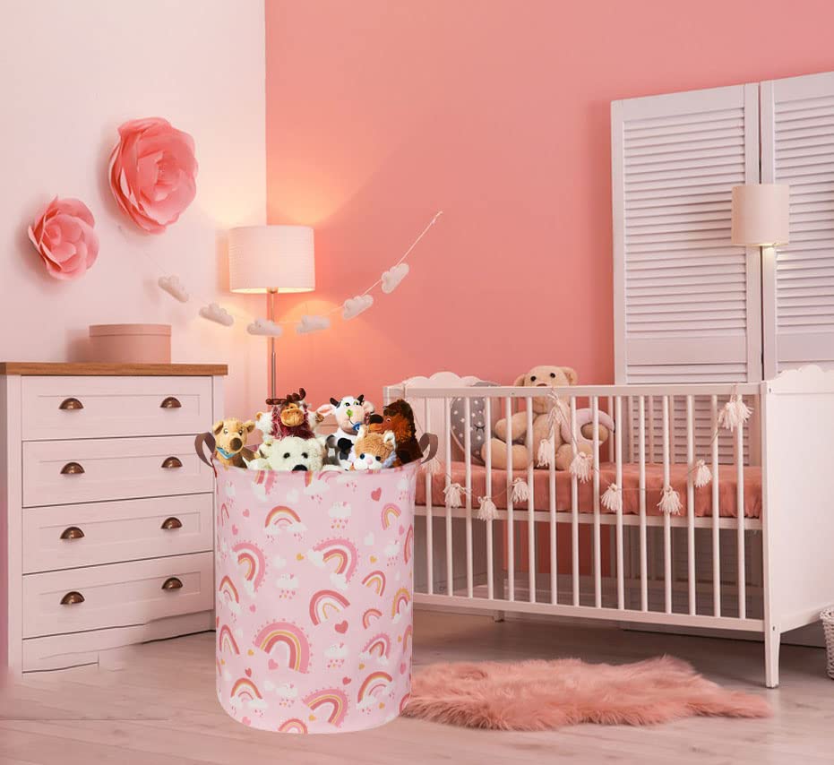 Sanjiaofen Rainbow Laundry Basket side view for toy organization