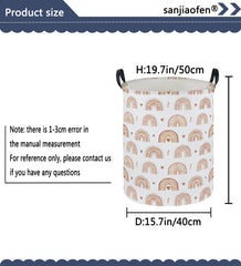 Sanjiaofen Rainbow Laundry Hamper folded for space-saving storage.