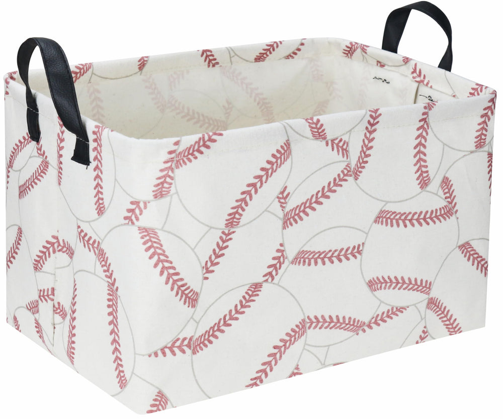 Sanjiaofen rectangular baseball basket with pattern design for stylish kids' storage