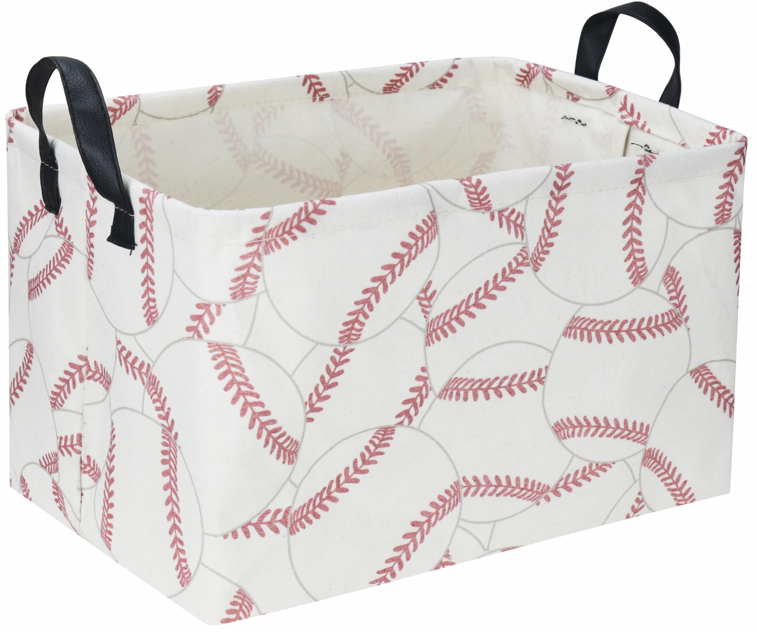 Sanjiaofen rectangular baseball basket with pattern design for stylish kids' storage