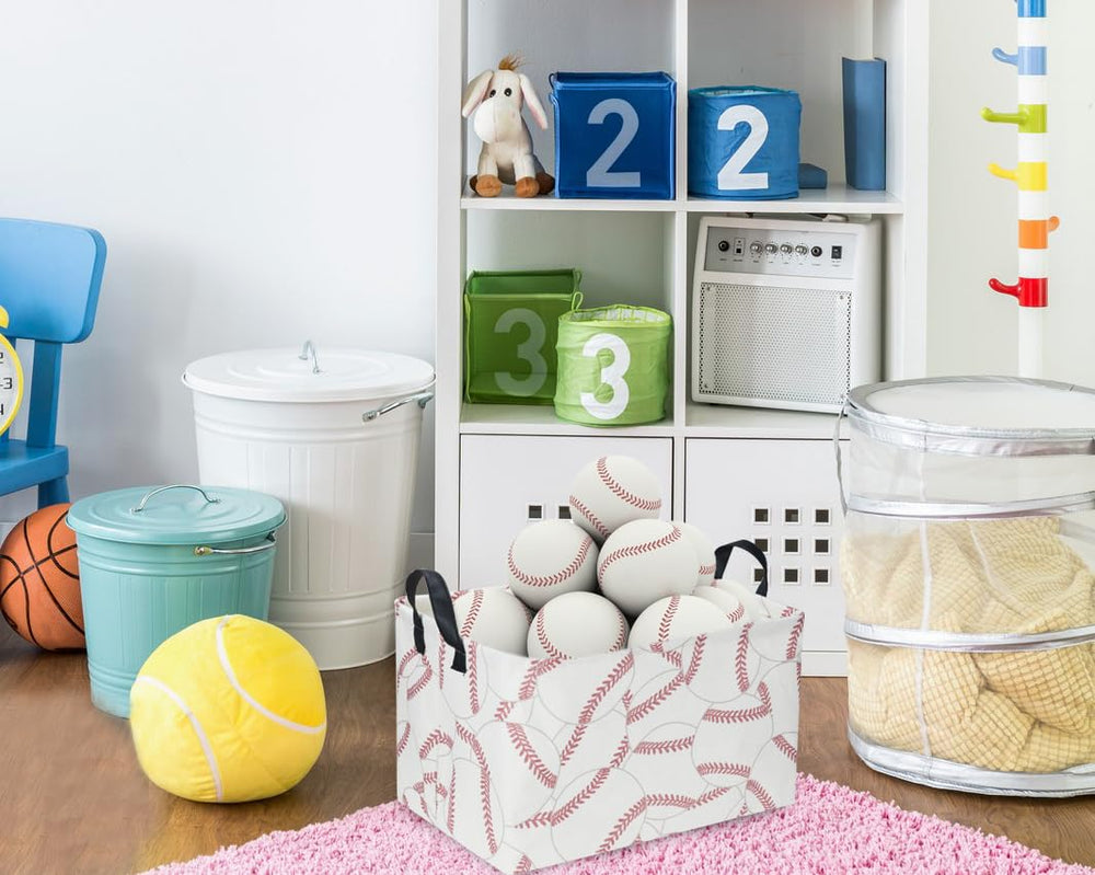 Sanjiaofen rectangular baseball basket size 15x9x10 inches fits toys, clothes, and books