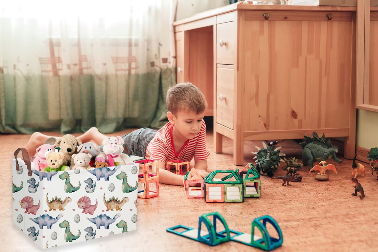 Sanjiaofen dinosaur basket in a bright baby room as decorative storage