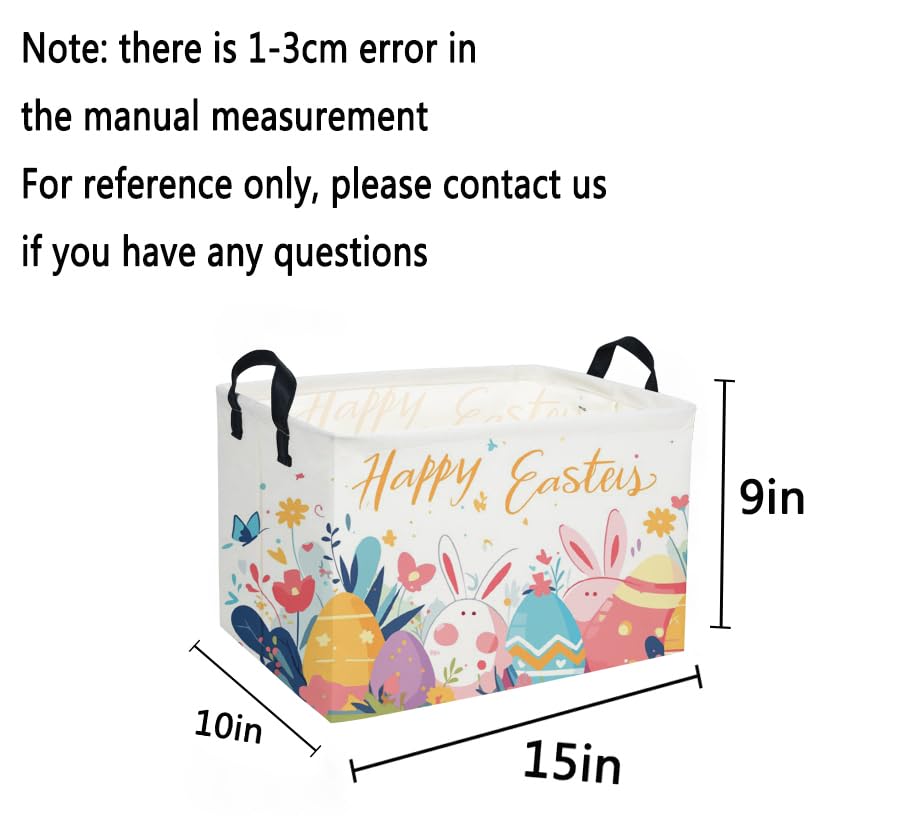 Sanjiaofen rectangular Easter basket with dimension label for accurate sizing.