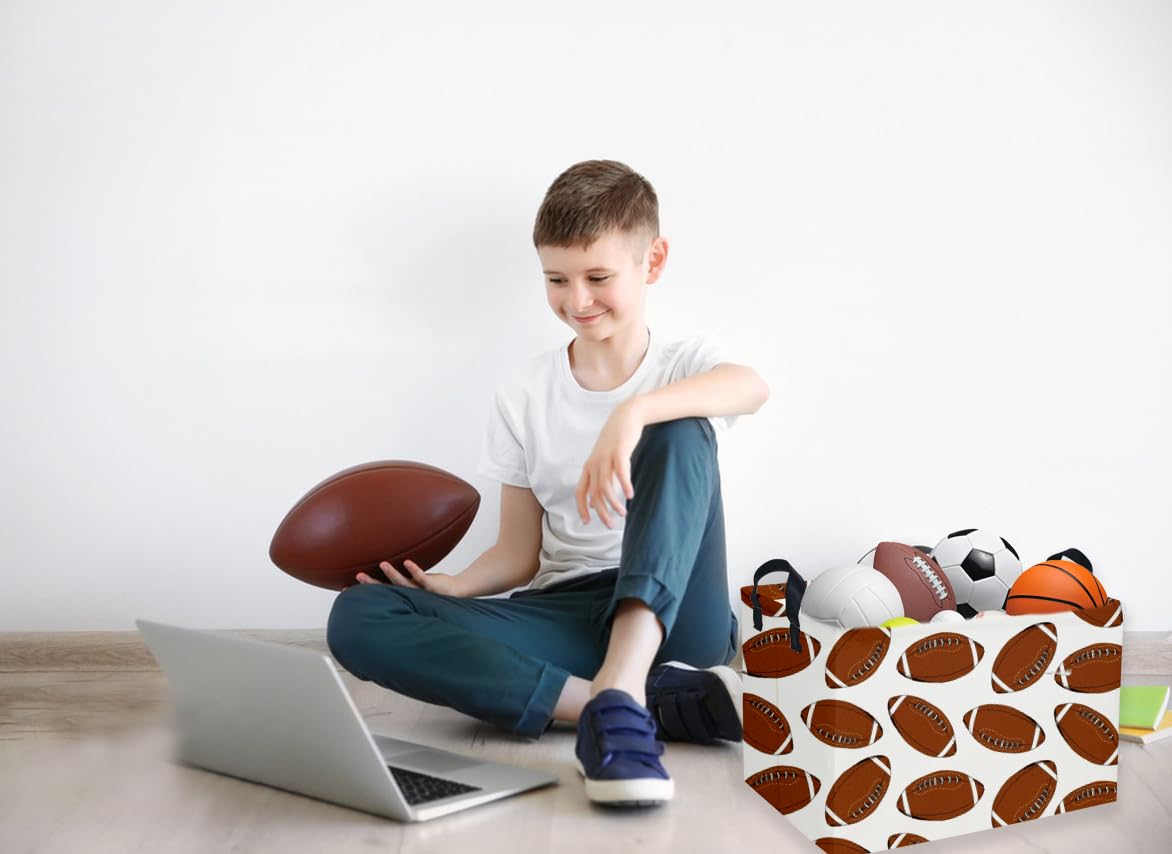 Sanjiaofen rectangular football basket holding books and art supplies