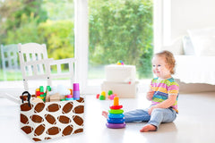 Sanjiaofen rectangular football basket used as toy storage in kids' playroom