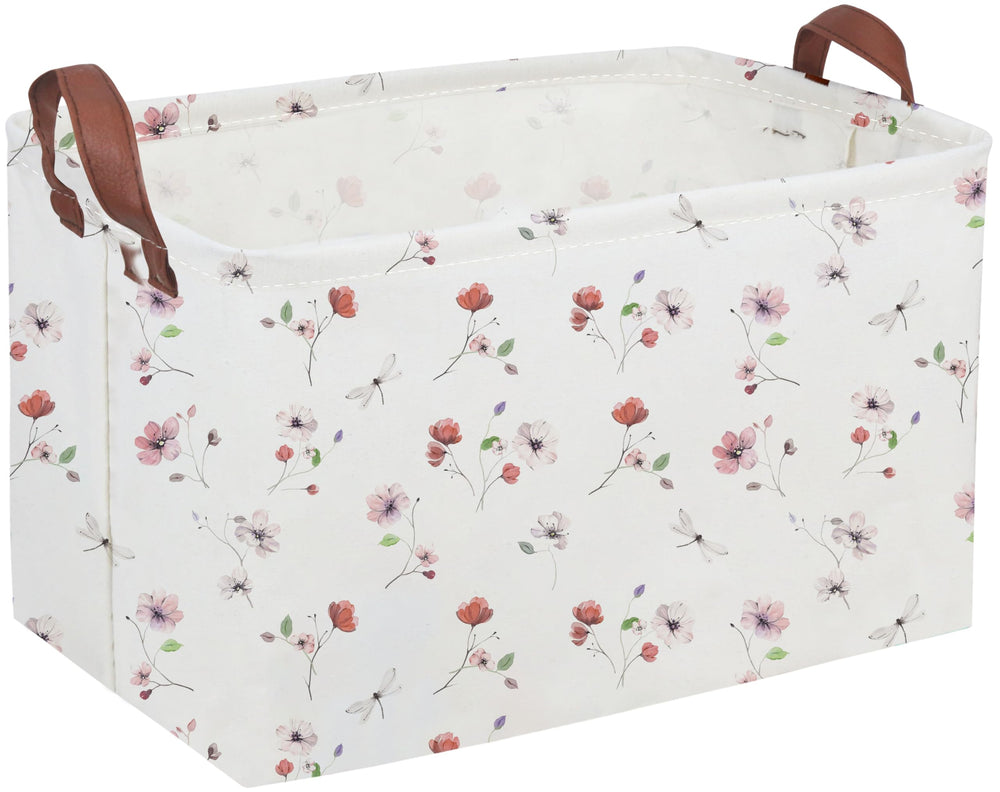 Sanjiaofen rectangular kids basket front view shows roomy storage for toys and books