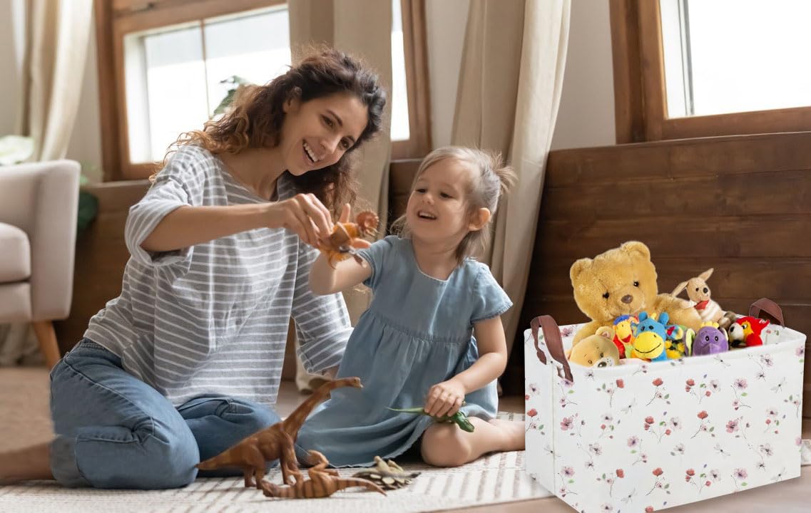 Sanjiaofen rectangular kids basket material close-up reveals linen cotton and waterproof fabric