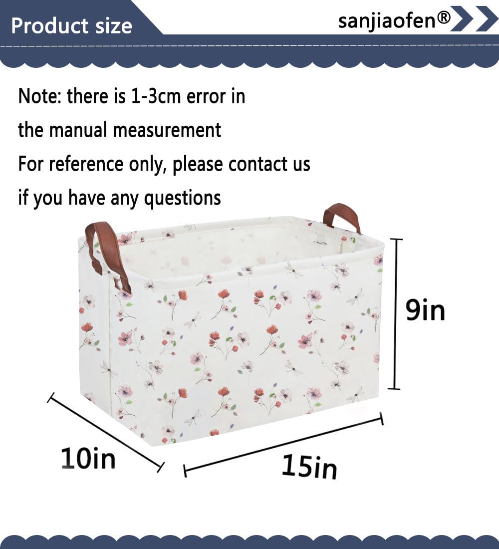 Sanjiaofen rectangular kids basket side view with handles for easy transport of toys