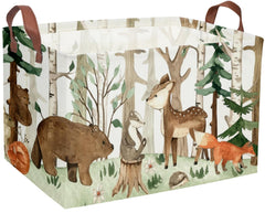 Sanjiaofen rectangular kids basket with tree animal pattern keeps toys tidy