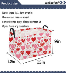 Sanjiaofen rectangular love basket side view showing spacious interior