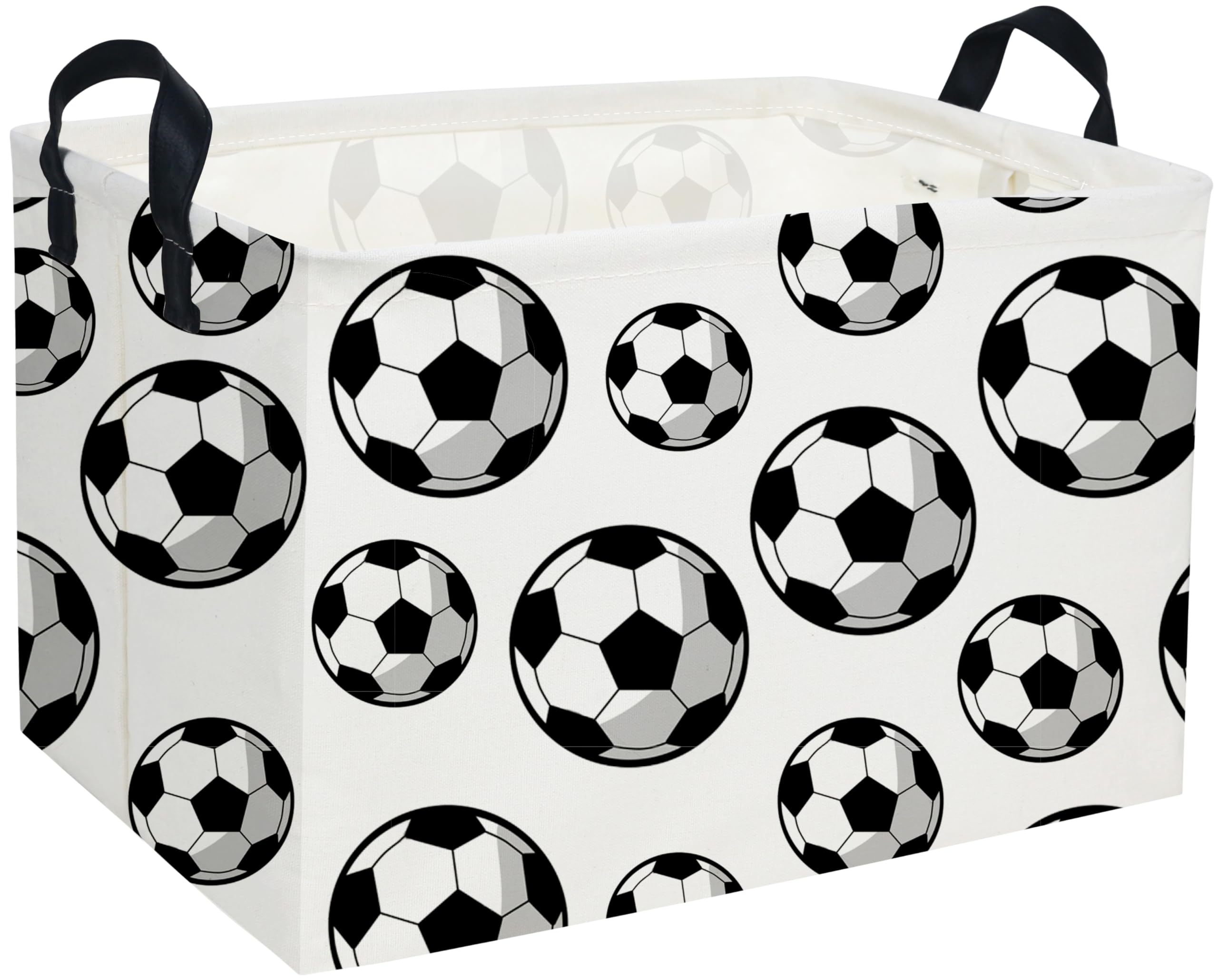 Sanjiaofen rectangular soccer basket with open top showing roomy toy storage for kids